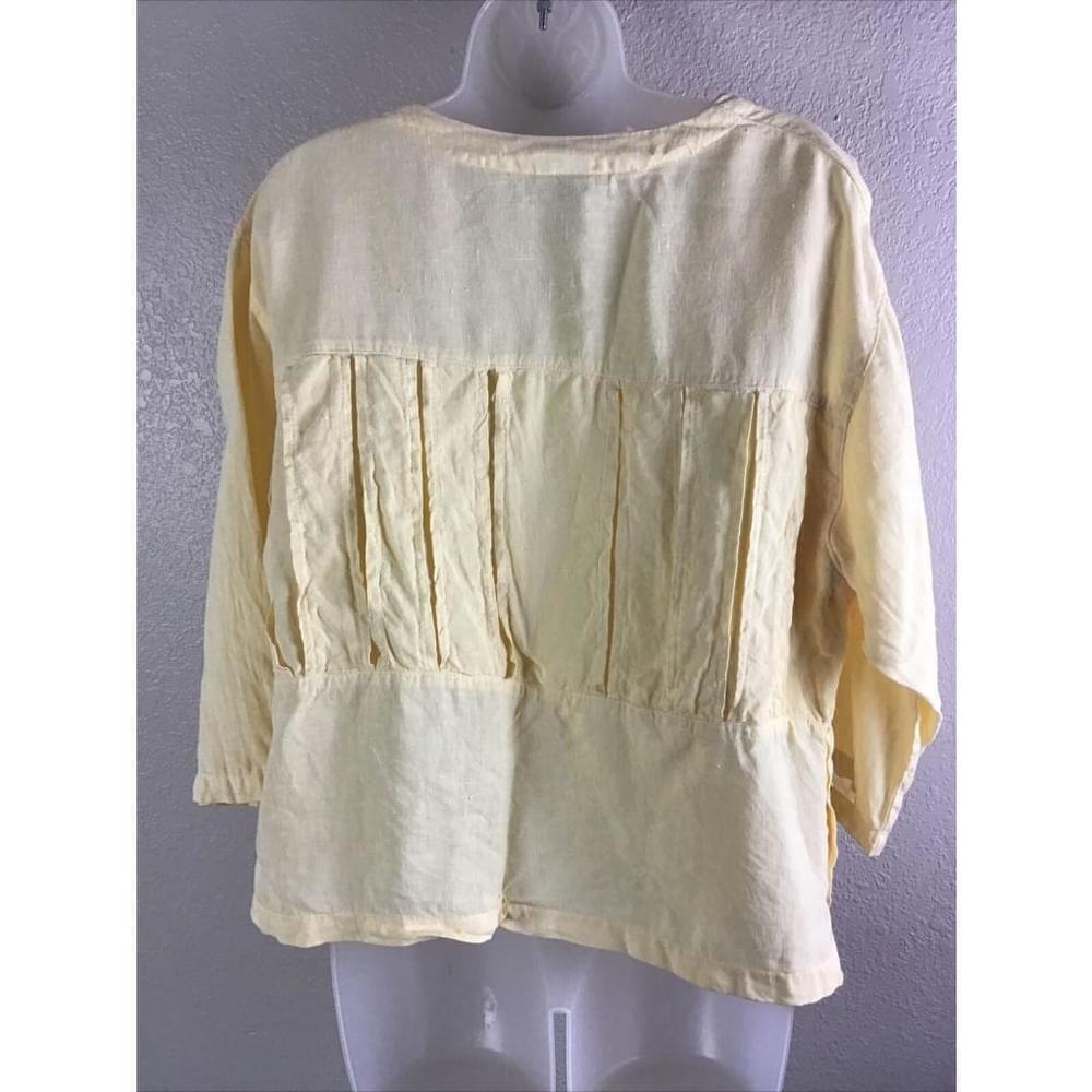 Click Color Me Cotton Size Medium Linen Lagenlook Linen Blouse Back Multi Split - Picture 8 of 10